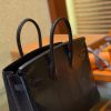 Birkin 铂金包 25CM 经典黑色 银扣 仿蜥蜴皮 全手工缝制