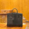 爱马仕 Birkin 铂金包 石墨灰 进口一级湾鳄鳄鱼皮 蜡线 全手工缝制 25cm