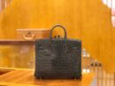 爱马仕 Birkin 铂金包 石墨灰 进口一级湾鳄鳄鱼皮 蜡线 全手工缝制 25cm