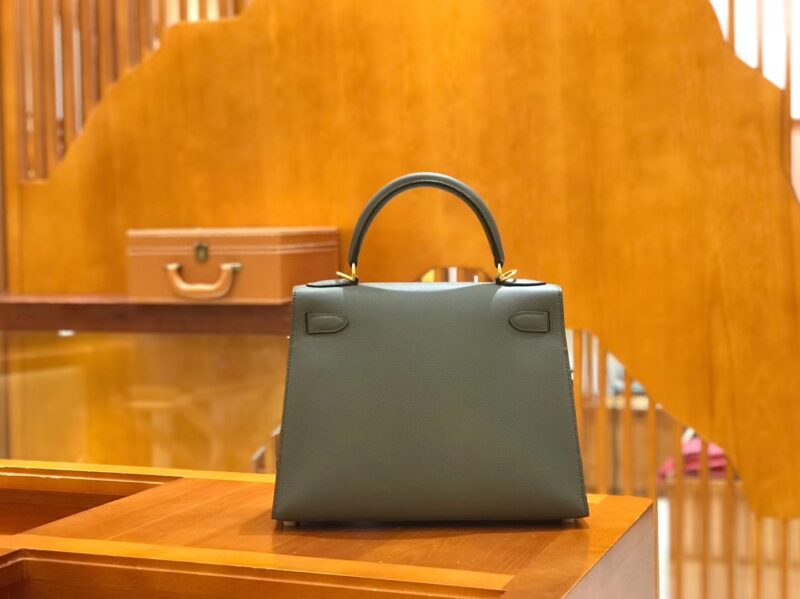 爱马仕 Kelly 28cm 锡器灰 掌纹牛皮 全手工缝制 - Image 3