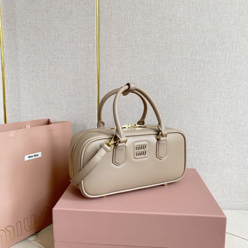 miumiu缪缪*5BB148保龄球包袋灰褐色免检版 - Image 9