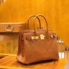 爱马仕 Birkin 30cm 金棕 一级野生湾鳄 金扣 原版蜜蜡线 顶级手缝