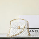 Chanel 24S系列AS4472白色球纹牛皮单肩包免检版