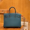 爱马仕 Birkin 铂金包 靛蓝 祖母蓝 Touch 鳄鱼皮拼牛皮 金扣 30cm