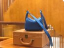 爱马仕 Mini Lindy 18cm TC大牛皮 水妖蓝 原版蜜蜡线 顶级手缝工艺