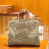 爱马仕 Birkin 25cm 一级美洲鳄鱼皮 81斑鸠灰 高定工序版本 全手工缝制