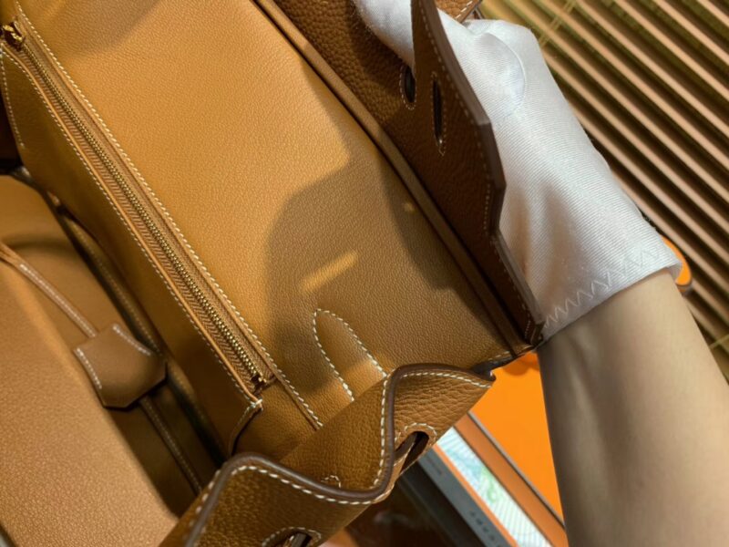 爱马仕 Birkin 30cm ( 铂金包) Togo小牛皮 金棕 原版蜜蜡线 全手工缝制 - Image 8