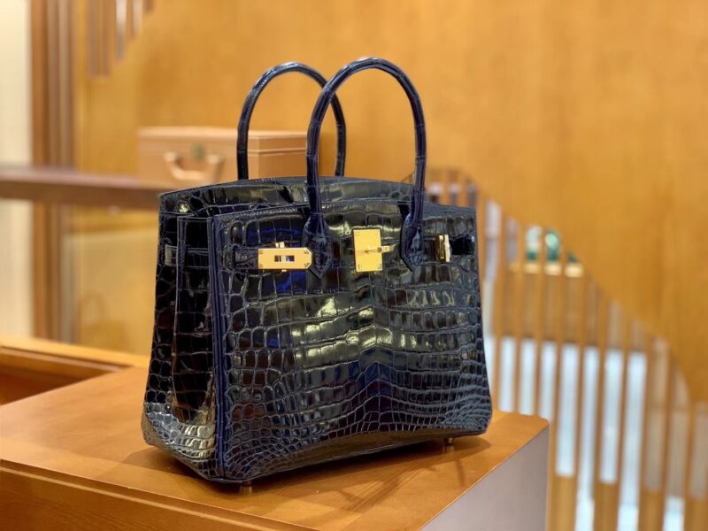 爱马仕 Birkin 30cm 午夜蓝 金扣 一级皮 尼罗鳄鱼皮 臻品级别 - Image 6