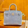 爱马仕 Birkin 30cm 浅水蓝 金扣 一级皮 尼罗鳄鱼皮 臻品级别