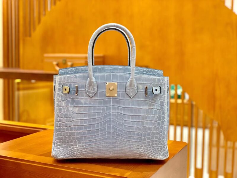 爱马仕 Birkin 30cm 浅水蓝 金扣 一级皮 尼罗鳄鱼皮 臻品级别
