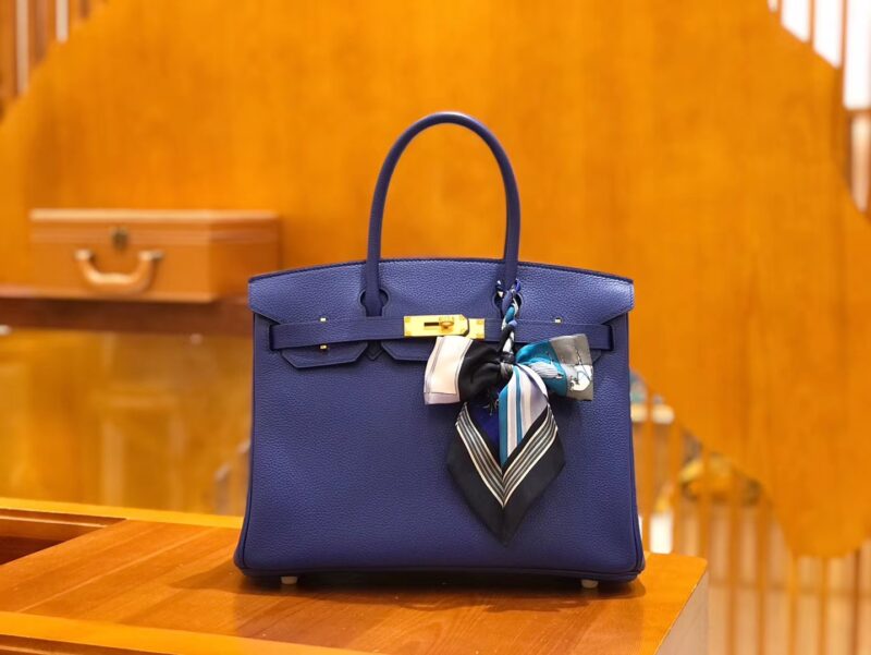 爱马仕 Birkin 30cm 琉璃蓝 Togo小牛皮 金扣 原版蜜蜡线 顶级手工缝制