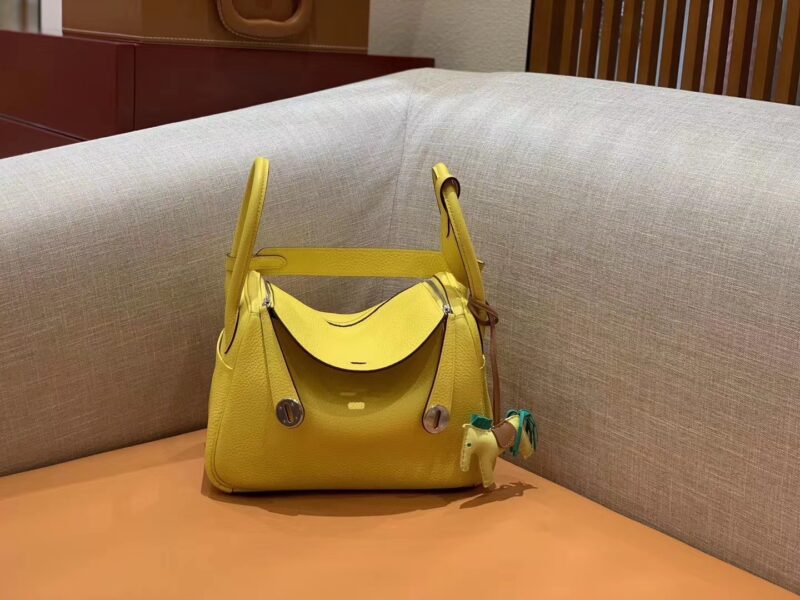 爱马仕 Lindy 26cm 那不勒斯黄 Togo小牛皮 银扣 原版蜜蜡线 顶级手工缝制