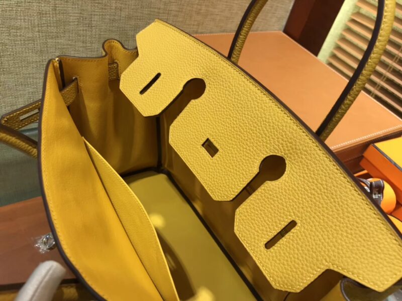 爱马仕 Birkin 30cm ( 铂金包) Togo小牛皮 9D 琥珀黄 原版蜜蜡线 全手工缝制 - Image 4