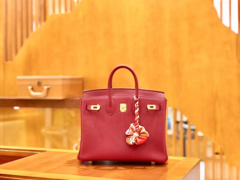 爱马仕 Birkin 25cm 石榴红 Togo小牛皮 金扣 全手工缝制