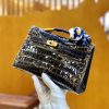 爱马仕 Mini kelly 22cm 一级尼罗鳄 午夜蓝 金扣 原版蜜蜡线 顶级手缝