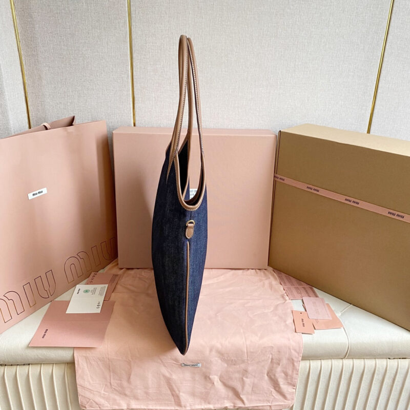 miumiu缪缪*IVY系列5BG231限定款Tote包牛仔布免检版 - Image 6