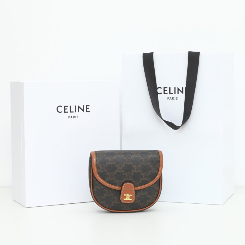 Celine*TriompheCanvas系列Mini袋196702棕免检版 - Image 6