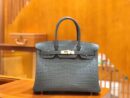 爱马仕 Birkin 30cm 海鸥灰 尼罗鳄鱼皮 金扣 原版蜜蜡线 顶级手缝 现货