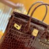 d479732396b51fd.jpg 爱马仕 Birkin 30cm 深啡色 金扣 一级皮 尼罗鳄鱼皮 臻品级别