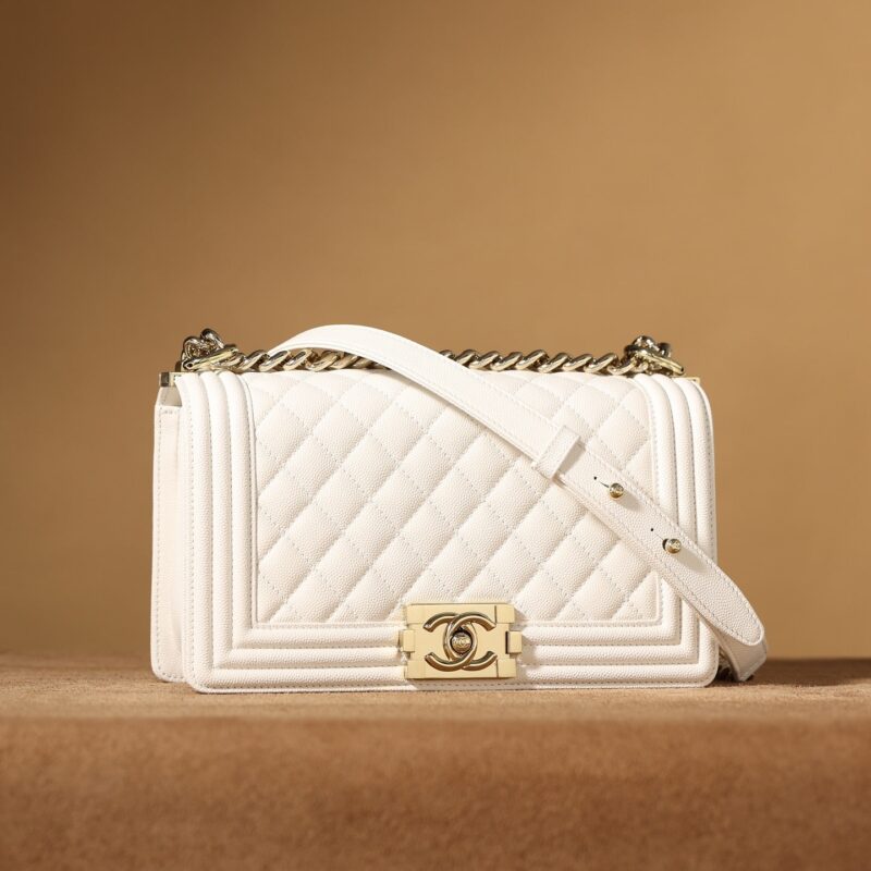 Chanel LeBoy白色口盖包M免检版 - Image 4