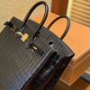 爱马仕 Birkin 25cm 2代19cm 黑色 雾面哑光 鳄鱼皮 顶级手工缝制