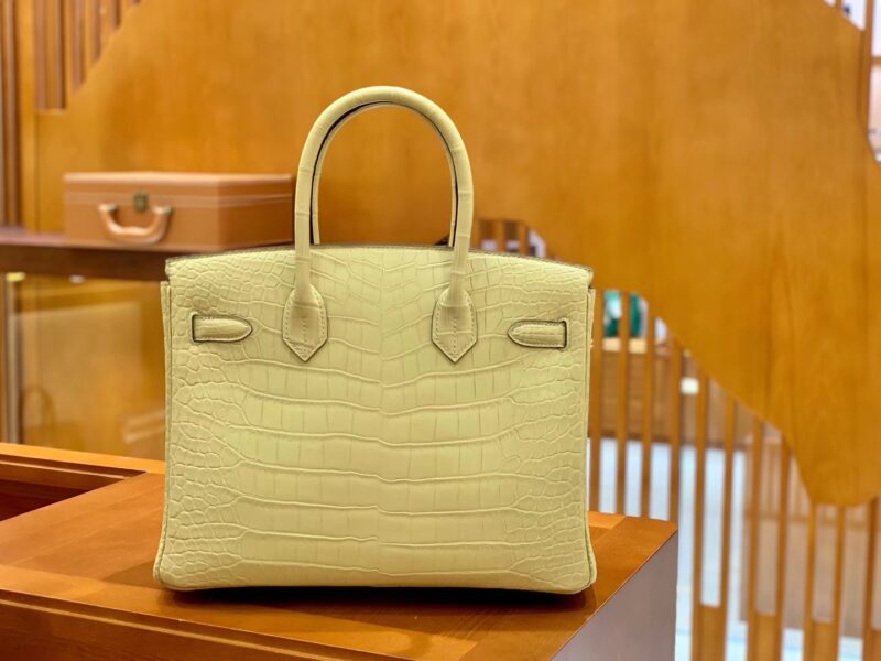 爱马仕 Birkin 30cm 奶黄色 金扣 一级皮 尼罗鳄鱼皮 臻品级别 - Image 5