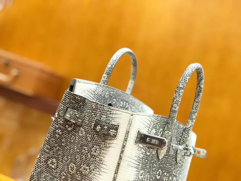 爱马仕 Birkin 25cm 原色 雪花仿蜥蜴皮 全手工缝制 稀有 现货 - Image 5