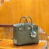 爱马仕 Birkin 25cm 豆沙绿 南非KK鸵鸟皮 银扣 原版蜜蜡线 顶级手缝