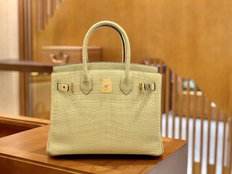 爱马仕 Birkin 30cm 小鸡黄 一级美洲鳄 金扣 原版蜜蜡线 顶级手缝 - Image 3