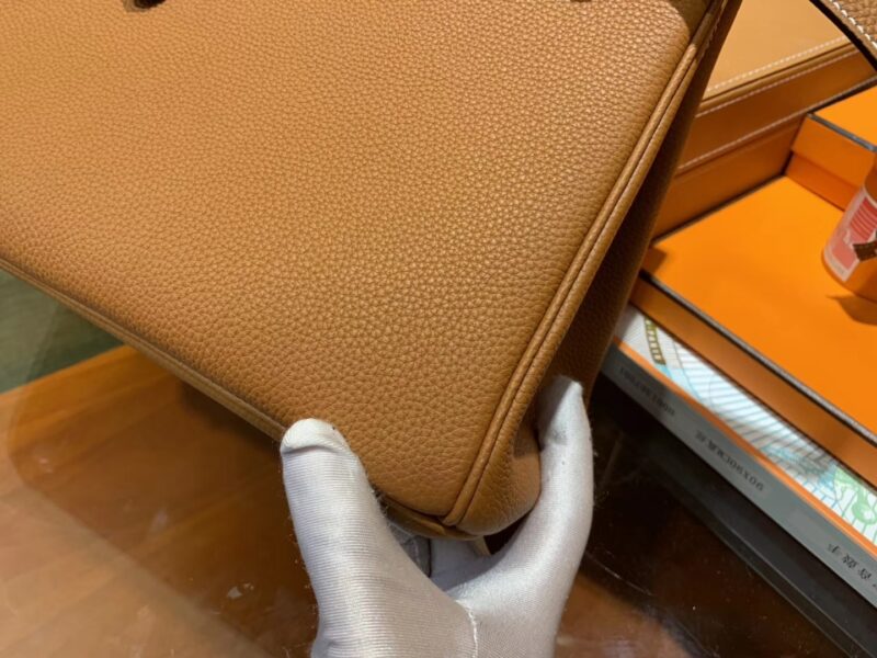 爱马仕 Birkin 30cm ( 铂金包) Togo小牛皮 金棕 原版蜜蜡线 全手工缝制 - Image 5