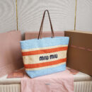 miumiu*5BG228拼色LOGO手提包拼蓝色免检版