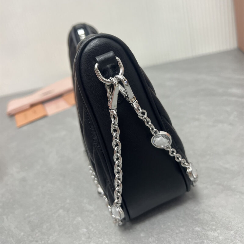 miumiu缪缪*5BH211单肩包黑色水晶链免检版 - Image 5