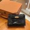 爱马仕 Mini kelly 一代 经典黑 美洲鳄鱼皮 金扣 原版蜜蜡线 顶级手缝