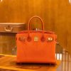 爱马仕 Birkin Touch 火焰橙 鳄鱼皮拼牛皮 全手工缝制 30cm