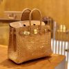 d8410752aca0d6f.jpg 爱马仕 Birkin 铂金包 太妃金 一级皮 美洲鳄鱼皮 臻品级别 金扣 25cm