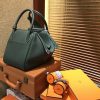 爱马仕 Lindy琳迪包 墨绿色 德国进口togo牛皮 全手工缝制 银扣 30cm