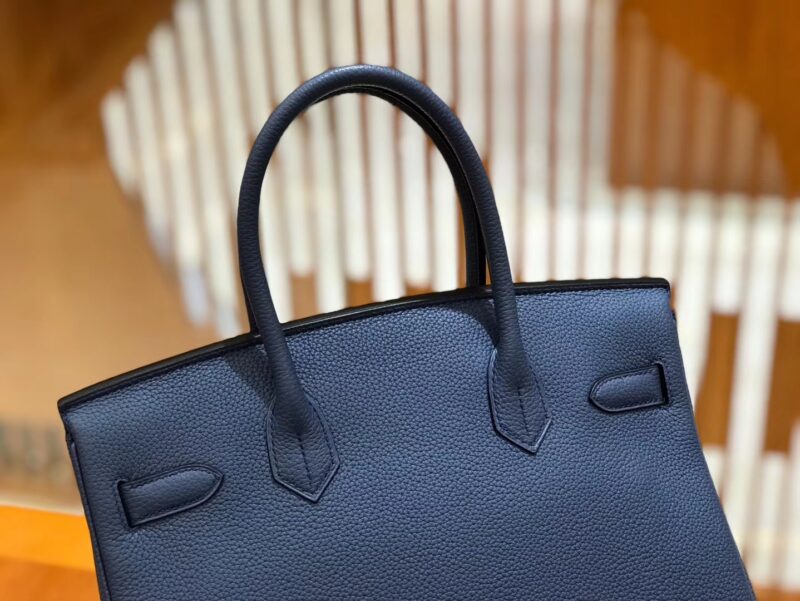 爱马仕 Birkin 30cm 明兰色 Togo小牛皮 金扣 原版蜜蜡线 顶级手工缝制 - Image 5