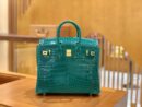 爱马仕 Birkin 铂金包 翡翠绿 一级皮 尼罗鳄鱼皮 臻品级别 金扣 25cm