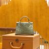爱马仕 Mini Kelly 二代 19cm 一级美洲鳄鱼皮 81斑鸠灰 高定工序版本 全手工缝制