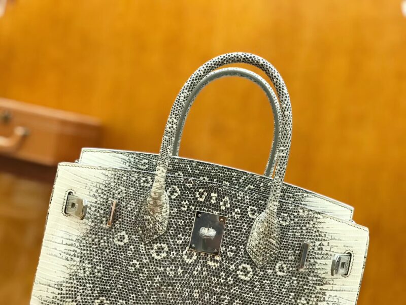 爱马仕 Birkin 30cm 原色 雪花仿蜥蜴皮 仿蜥蜴皮 全手工缝制 稀有 - Image 2