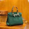 爱马仕 Birkin 30cm 孔雀绿 Togo小牛皮 银扣 原版蜜蜡线 顶级手工缝制