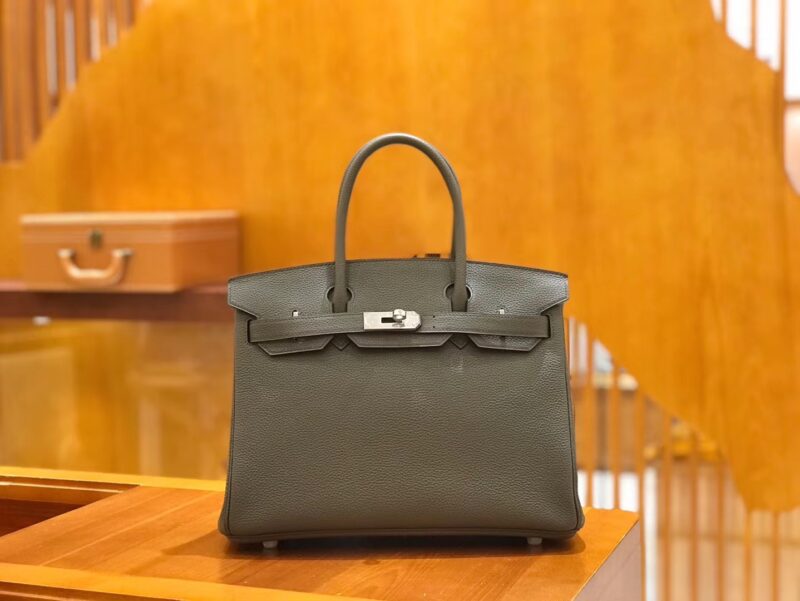 爱马仕 Birkin 30cm 锡器灰 Togo小牛皮 银扣 原版蜜蜡线 顶级手工缝制