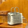 爱马仕 Birkin 30cm 原色 雪花仿蜥蜴皮 仿蜥蜴皮 全手工缝制 稀有