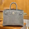 爱马仕 Birkin 35cm 巴黎灰 银扣 一级皮 尼罗鳄鱼皮 臻品级别