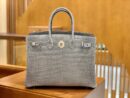 爱马仕 Birkin 35cm 巴黎灰 银扣 一级皮 尼罗鳄鱼皮 臻品级别