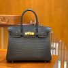 爱马仕 Birkin 30cm 雾面 尼罗鳄鱼皮 锡器灰 金扣 全手工缝制