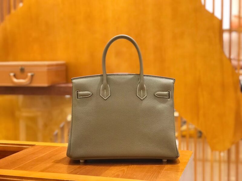 爱马仕 Birkin 30cm 大象灰 Togo小牛皮 金扣 原版蜜蜡线 顶级手工缝制 - Image 3