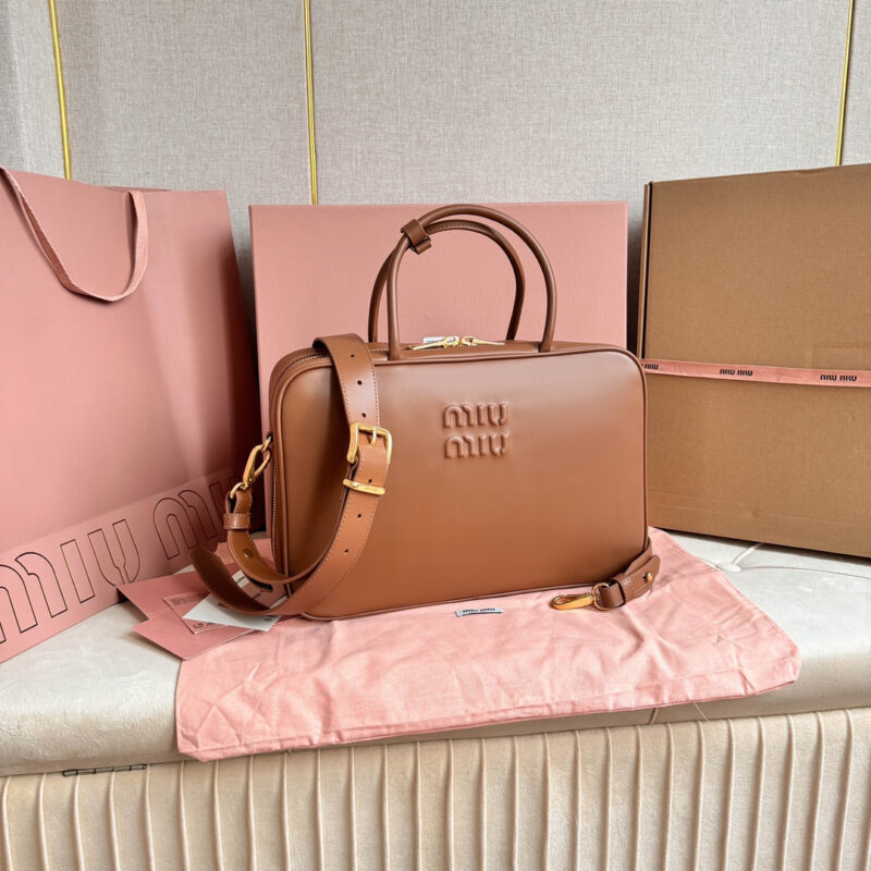 miumiu*5BB17长肩带公文包棕色免检版 - Image 3