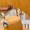 爱马仕 Mini Lindy 18cm 太妃金 银扣 南非鸵鸟皮 全手工缝制