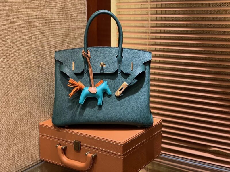 爱马仕 Birkin铂金包 孔雀绿 德国进口小牛皮 顶级品质全手工缝制 金扣 30cm